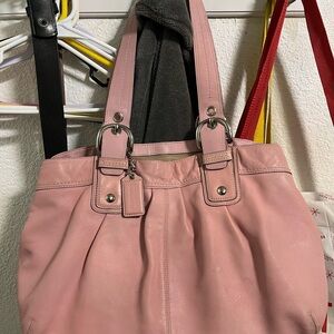 Coach Pink Leather Shoulder Bag